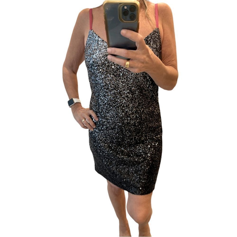 DKNY Sparkly Sequins Sleeveless Mini Dress.Size XS